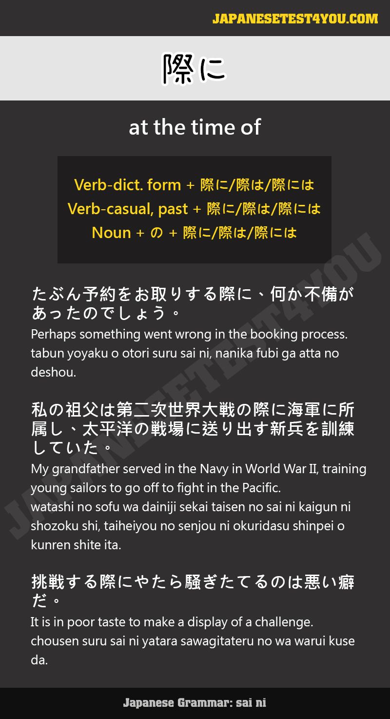 Learn Japanese Grammar 際に Sai Ni Learn Japanese Japanese Language Learning Japanese Language Learn Japanese Grammar 際に Sai Ni Learn Japanese Japanese Language Learning Japanese Language