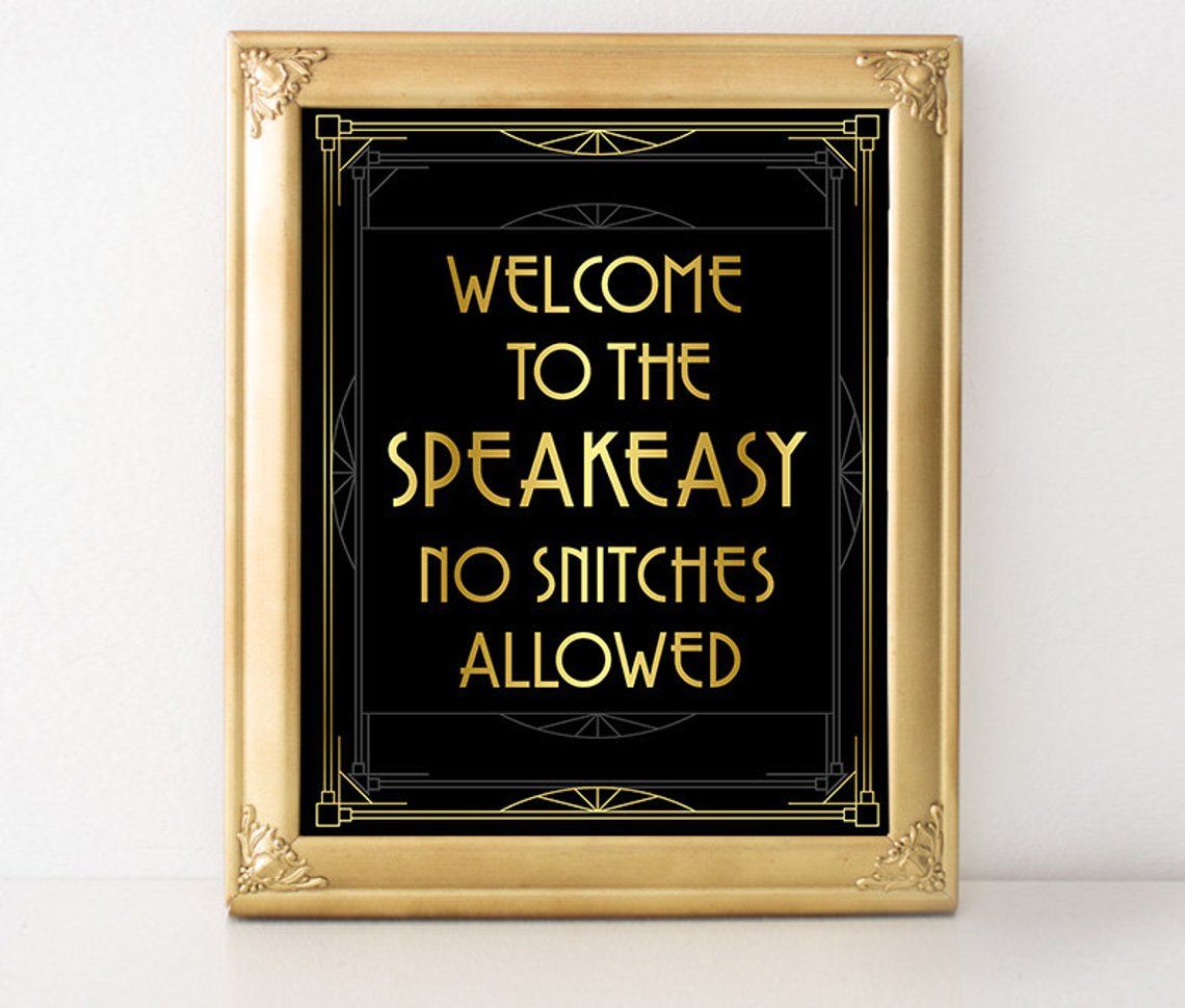 Event Bar Sign for Wedding 1920s Speakeasy Gatsby Style Sign for Wedding Gatsby Themed Party Decor Sign for Bar