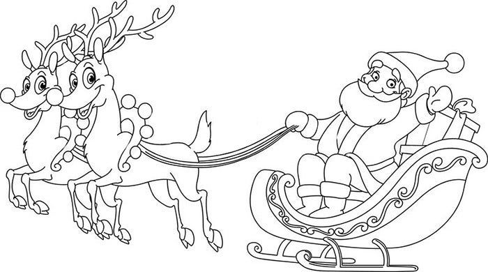 Santa, Claus, Weihnachten, Rentier, Schlitten, Fliegen