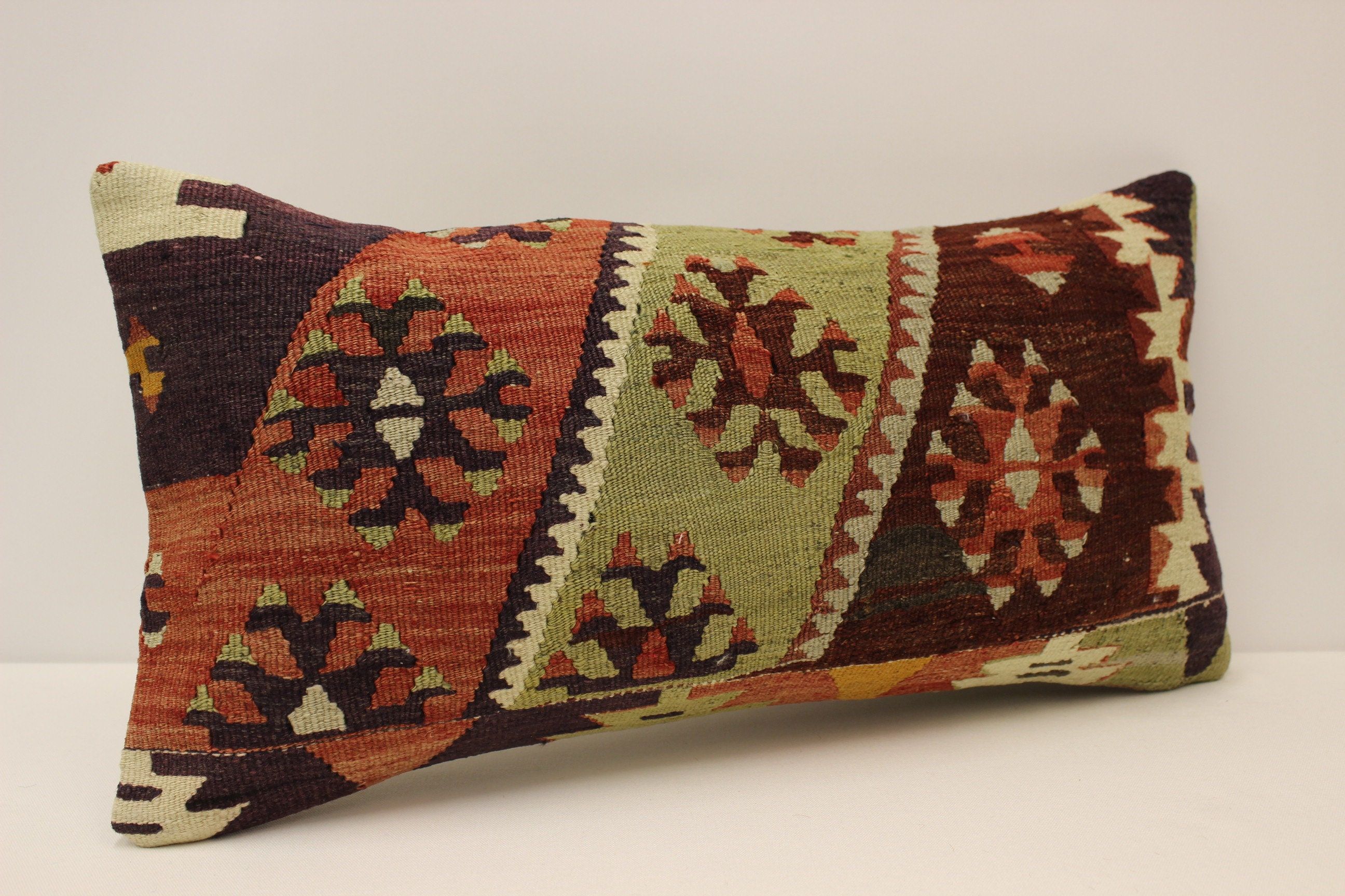 Hemp Throw Pillows 16X24 Large Couch Pillow Cushion Black White Patchwork Turkish Pillow Covers Boho Kilim Pillows Ethnic Lumbar Pillow