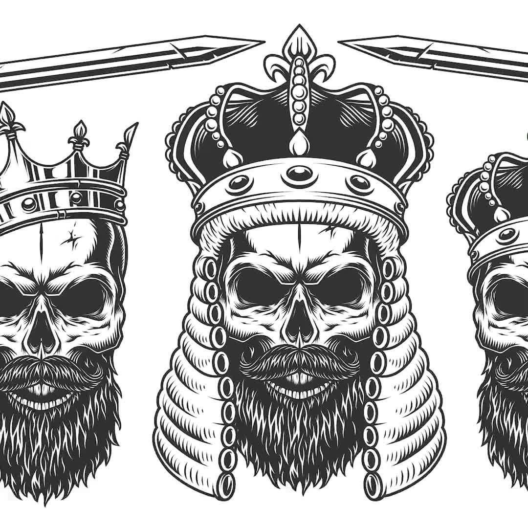 Skull Kings vector designs Skull Kings vector designs