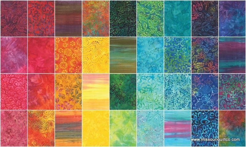 Pineapple Orange Jelly Roll Batik Print Cotton Quilting Fabric Bundle
