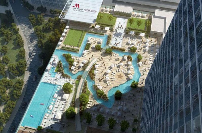Texas Shaped Pool To Open In New Houston Hotel Houston Hotels Hotel Pool Rooftop Pool