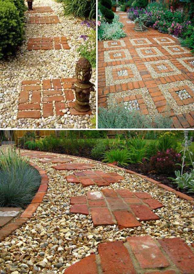 Lay A Stepping Stones And Path Combo To Update Your Landscape Near Put Great Red Bricks Over A Gravel Path Lay Stepping Stones And Combo To Update Your Landscape