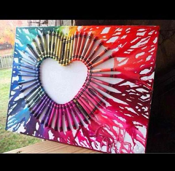 Super Cute Crayon Poster Heart ArtMelted Super Cute Crayon Poster Heart ArtMelted