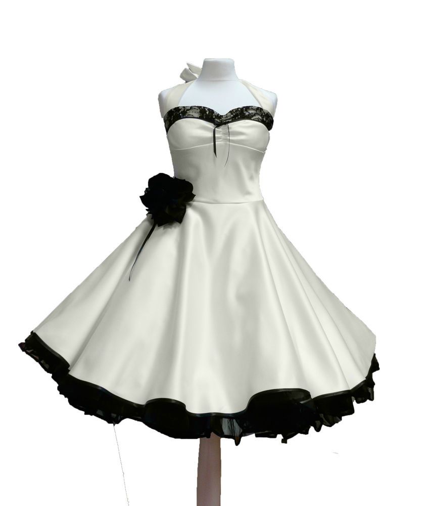 Rockabilly Brautkleid knielang Hochzeitskleid 16er ivora creme