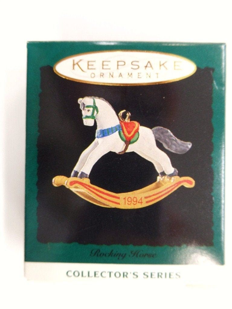 Hallmark Rocking Horse Miniature Christmas Ornament 1993 Feather Tree 6th in Series