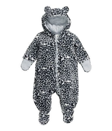 Baby Girls Boys Unisex Sleepsuit Leopard Style With Hood 6-9 Months