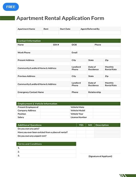 free apartment rental application form rental mac doc rentals