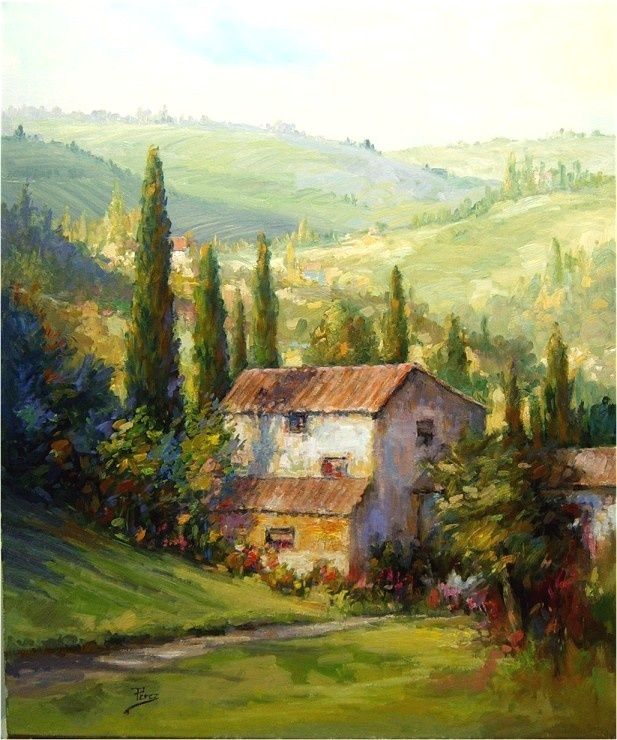 Siena Country Villa Alex Perez Chilean Impressionist Patricia