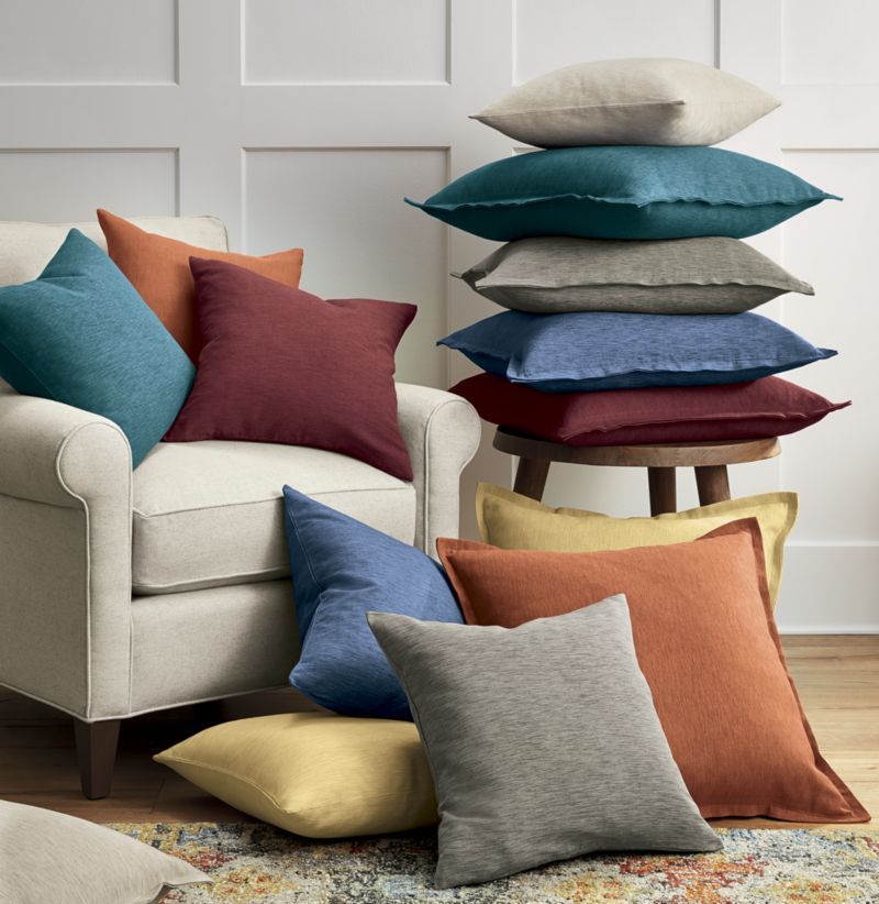 Linden Indigo Blue 23 Pillow with Shop Patchwork Pillow with Feather Down