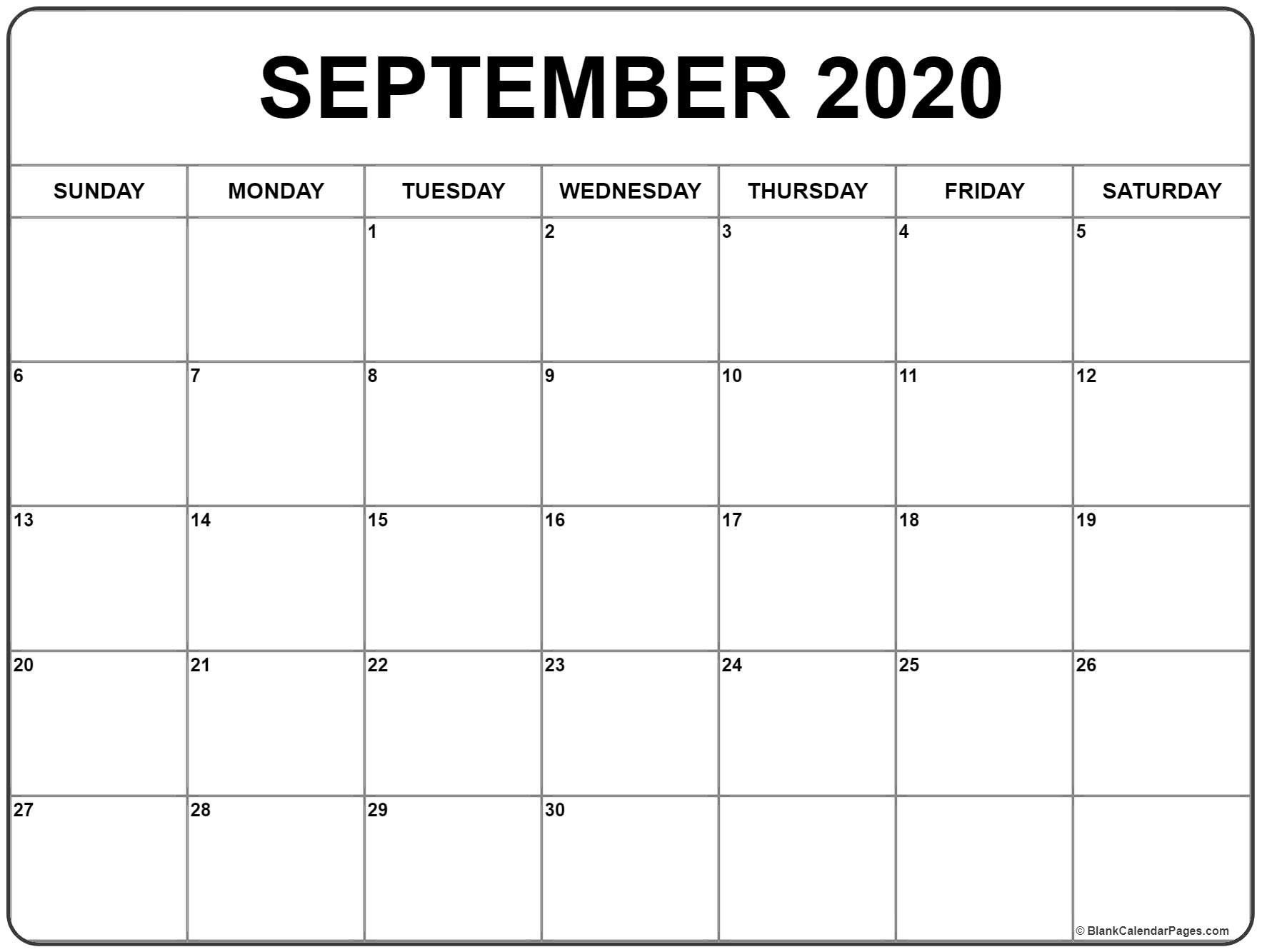 September 2020 Calendar 51 Calendar Templates Of 2020 September 2020 Calendar Printable With Calendar Printables September Calendar Monthly Calendar Printable