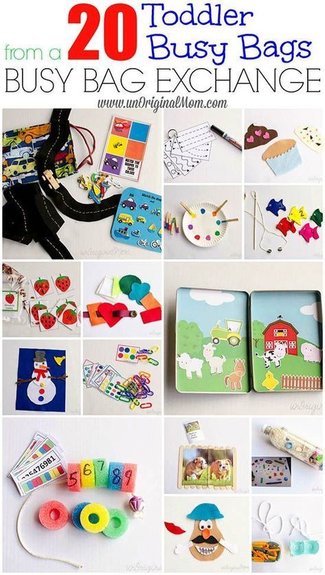 Busy Bag Exchange & 20 Toddler Busy Bag Ideas