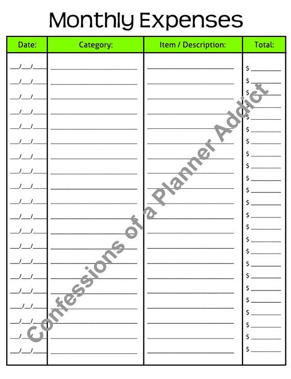 keep track of monthly expenses