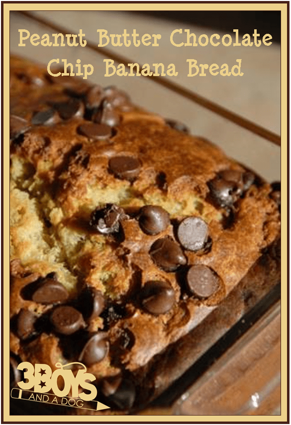 Peanut Butter Chocolate Chip Banana Bread #bananabreadbrownies