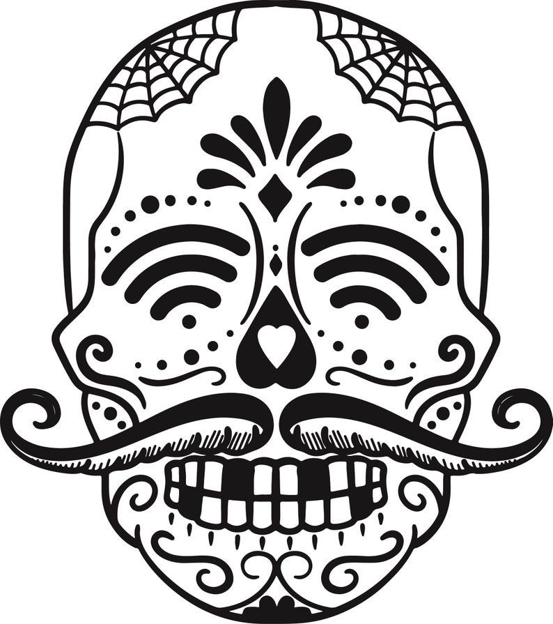 sugar skull svg png sublimation sugar skull skull etsy