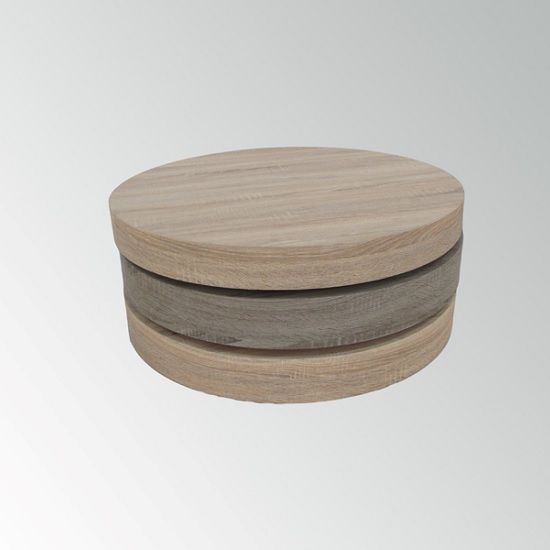 Blake Rotating Coffee Table Round In Sonoma Oak With 3 Tier Wooden - 3 Tier Round Coffee Table Blake Rotating Coffee Table Round In Sonoma Oak With 3 Tier Wooden - 3 Tier Round Coffee Table