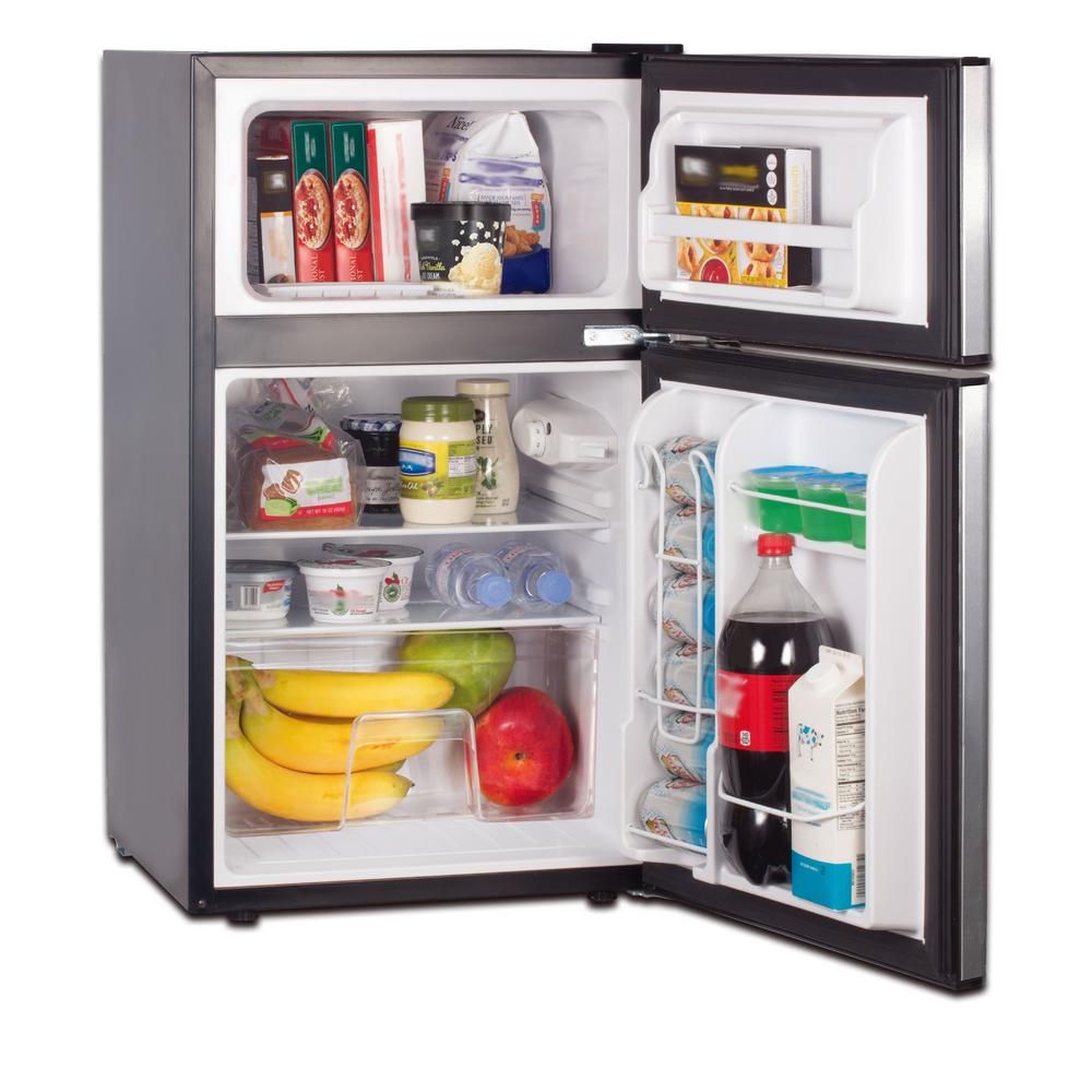 RCA 3.2 cu. ft. Mini Fridge in Stainless-RFR834 - The Home Depot 2 Door ...