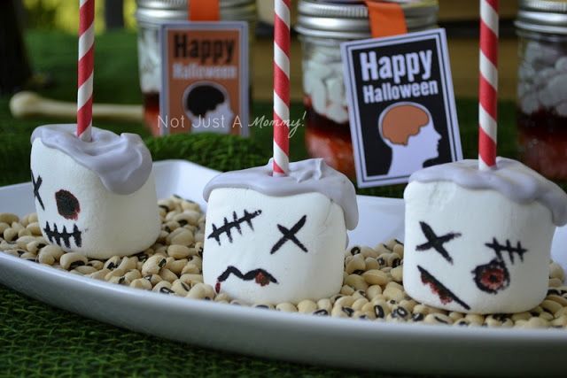 It S Halloweek Real Party Fiesta Friday On A Saturday Zombie Treat Table Revel And Glitter Zombie Themed Party Halloween Sweet Treats Zombie Party