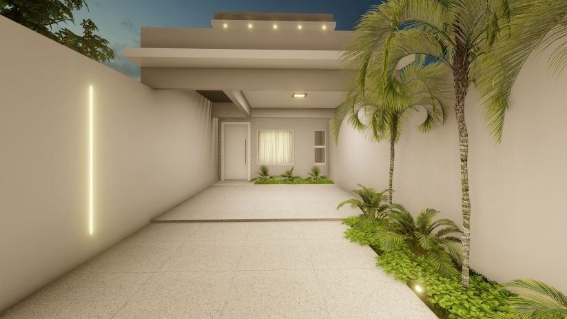 Planta de Sobrado com Área de Lazer na frente - invertido Suites, Stairs, Home Decor, Long Hallway, Duplex House Plans, House Entrance, Houses, Facades