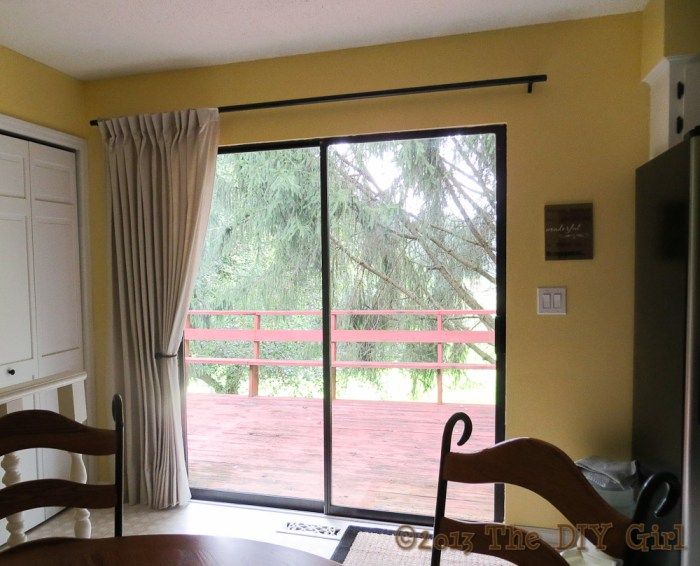 Diy Patio Curtain Rod Without Center Bracket Sliding Glass Door Curtains Diy Patio Curtain Rod Without Center, Sliding Door Curtain Rod