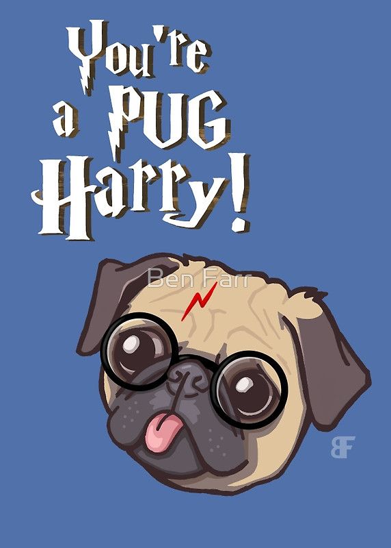 Harry Pug Art Prints By Ben Farr Redbubble Pug Cartoon Pugs