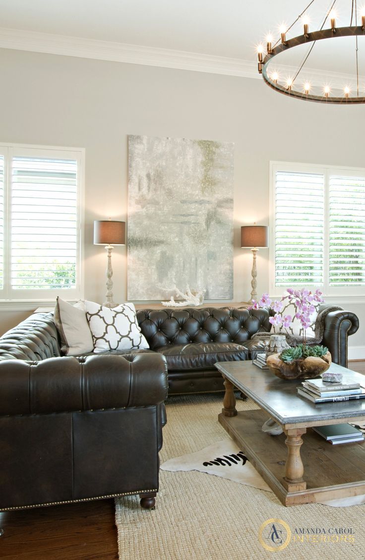 black leather sofa. boho. living room. home decor and ...