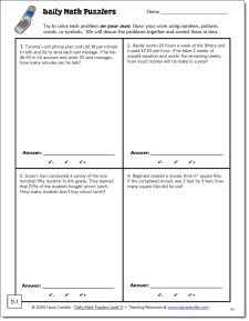 daily math puzzlers