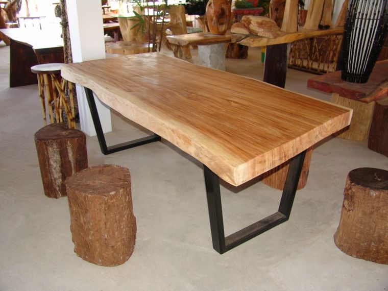 Table à Manger En Bois De Trembesi Marron
