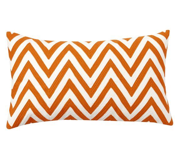Chevron Crewel Embroidered Lumbar Crewel Embroidered Lumbar Pillow Cover