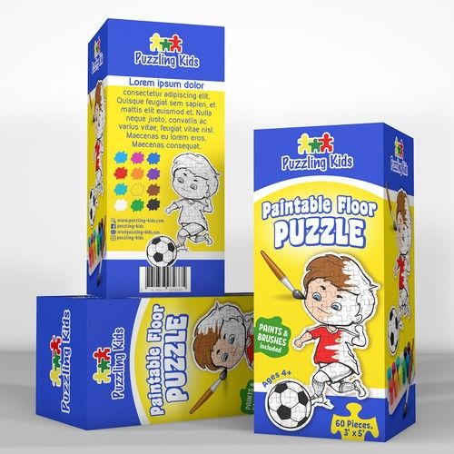 Create an eye-catching packaging design for a kids floor puzzle. Product packaging contest design#pr...
