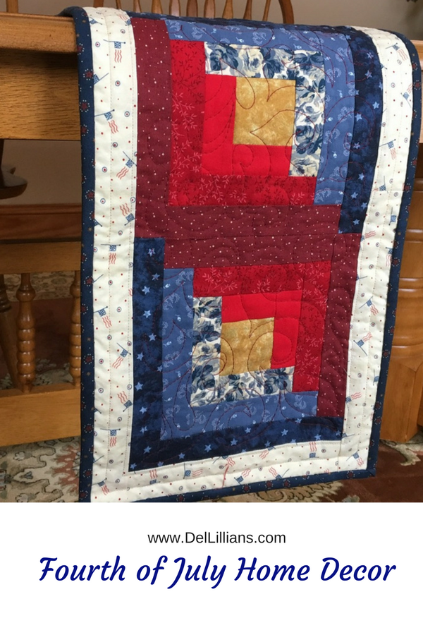 quilted table runner 4th of july table runner log cabin quilted runner log