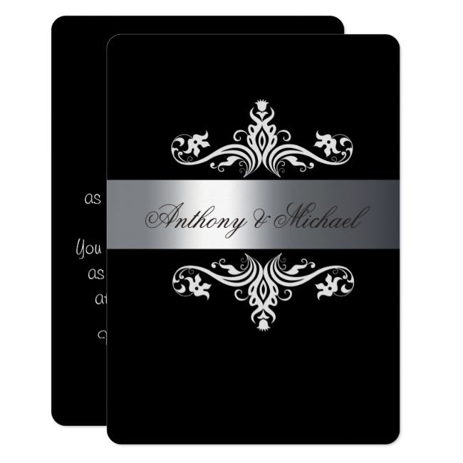 Elegant Black and White, Wedding Invitation Wedding