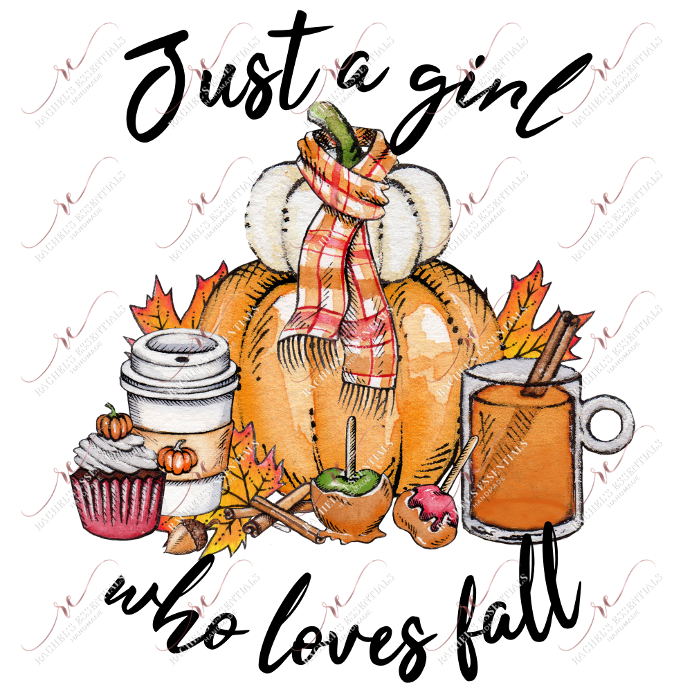 Just A Girl Who Loves Fall Ready To Press Sublimation Transfer Print