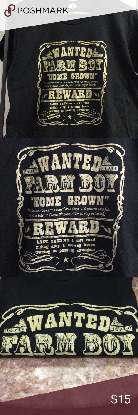 Wanted Farm Boy T Shirt L Black W Cream Logo Boys T Shirts Farm Boys Boys Wanted Farm Boy T Shirt L Black W Cream Logo Boys T Shirts Farm Boys Boys