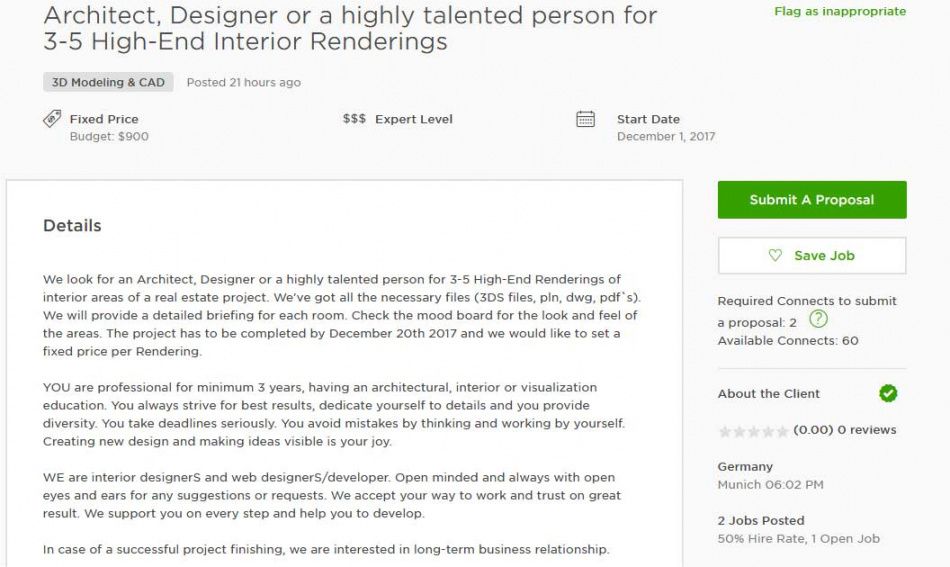 Upwork Cover Letter Sample For Interior Design Interior Designer Cover