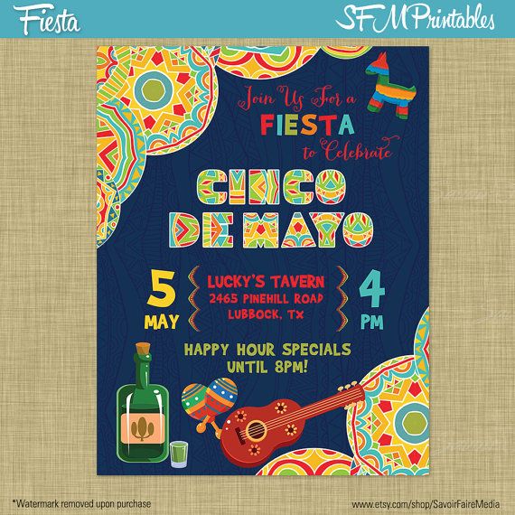 cinco de mayo fiesta flyer invitation poster template church community party flyer