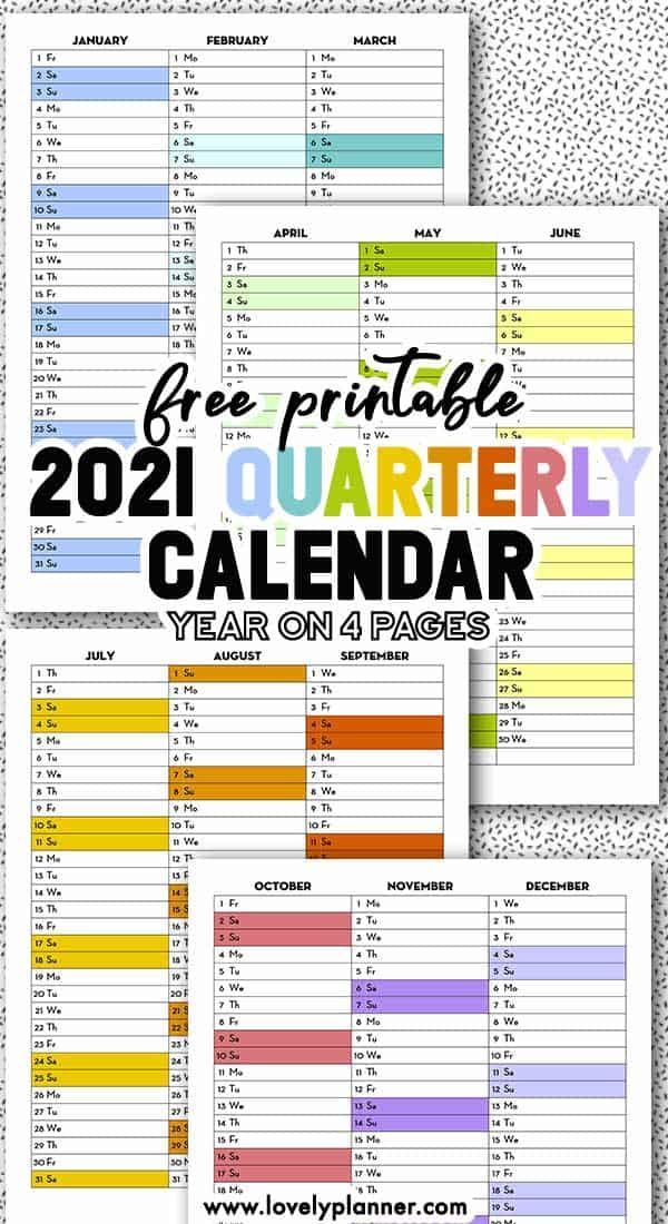 free printable 2021 quarterly calendar rainbow calendex quarterly calendar printable calendar template planner printables free