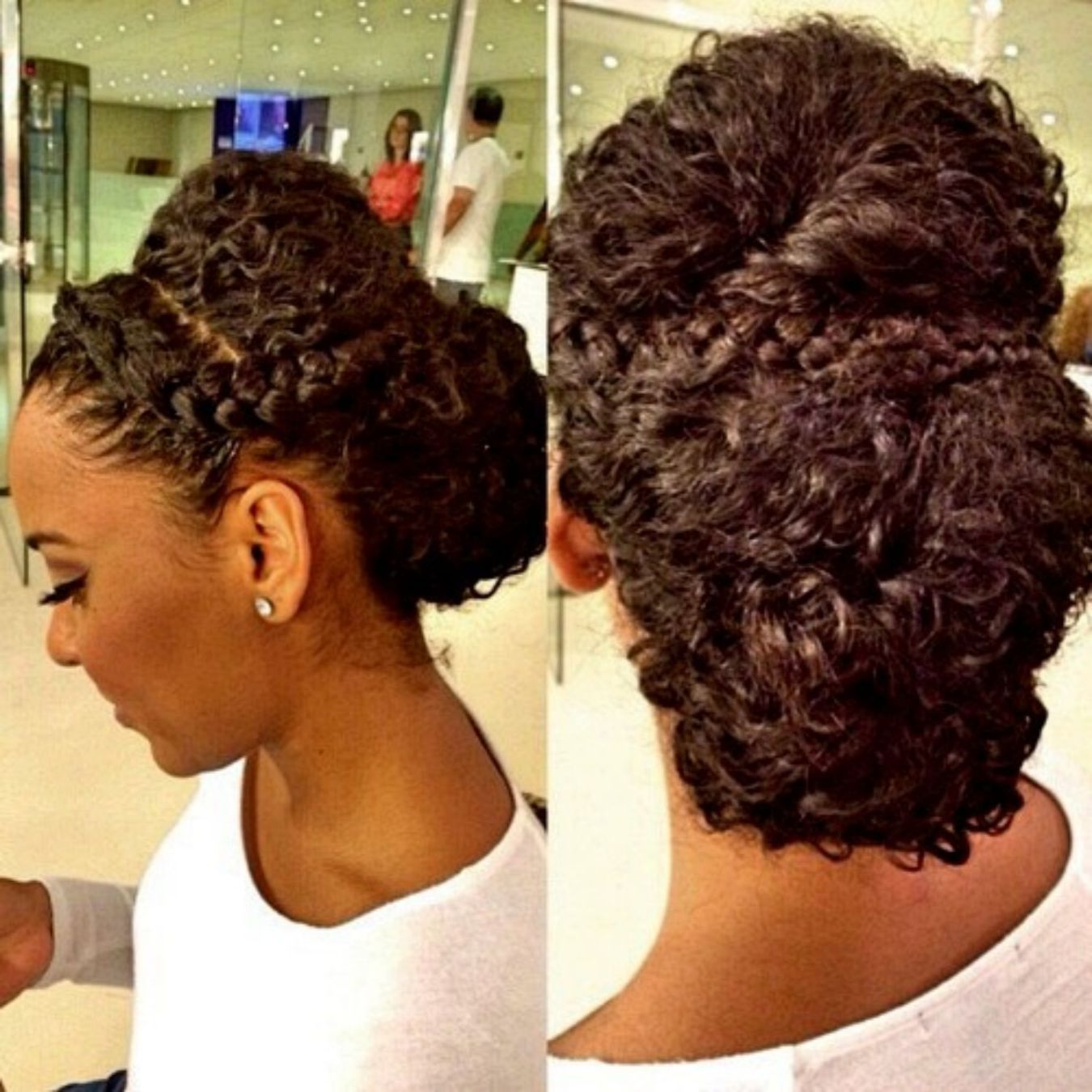 curly updo with braids for black women Black Hair Updo Hairstyles, Curly Hair Updo, Braided Hairstyles, Womens Hairstyles, Hair Hair, Curly Hair Styles, Natural Hair Styles, Wedding Hairstyles, Curly Braids