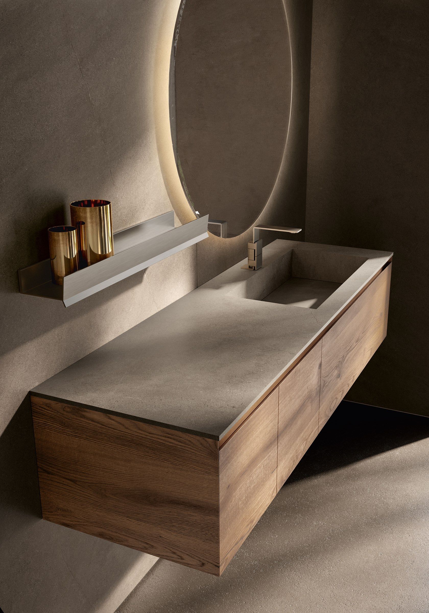 Mueble Bajo Lavabo Suspendido De Roble Con Cajones Cubik 24 By Ideagroup Muebles Bajo Lavabo Muebles Para Baños Modernos Lavabo De Diseño