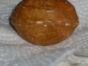 Vintage Italian Alabaster Marble Stone English Walnut Fruit Hand
