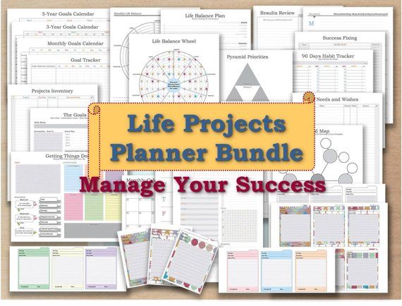 project planner life organizer kit and cards plan template life planner template