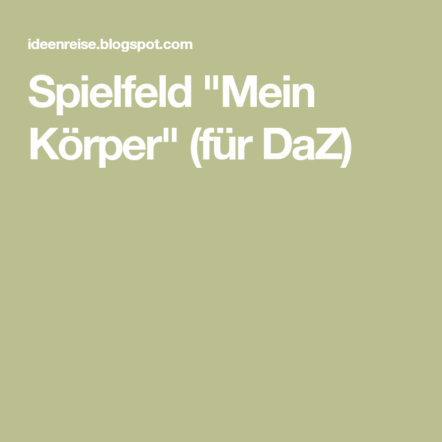 Mein körper kennenlernen