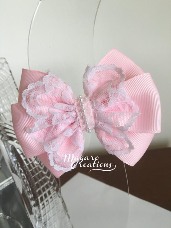 Pink hair bowsgirl bowbow hair cliphair bow clipgirl | Etsy #hairclips
