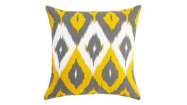 Ikat pillows, Throw Yellow and Grey Ikat Pillow Cover