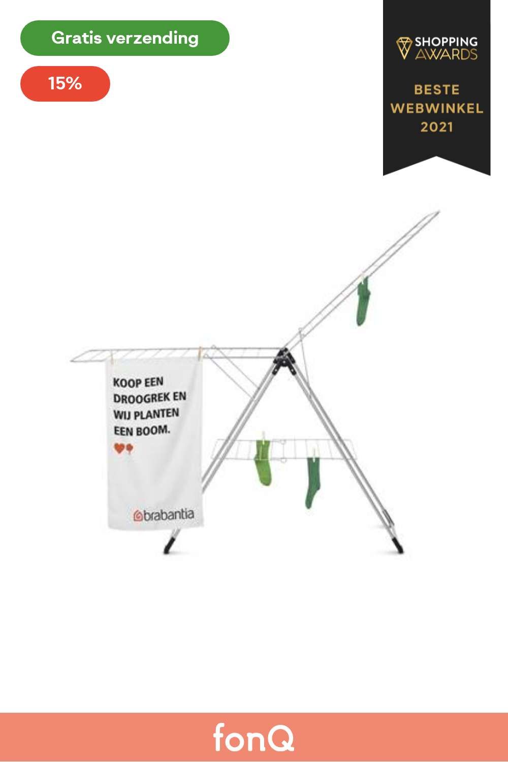 Brabantia HangOn Droogrek - 25 M - Pole - Matt Black (403521