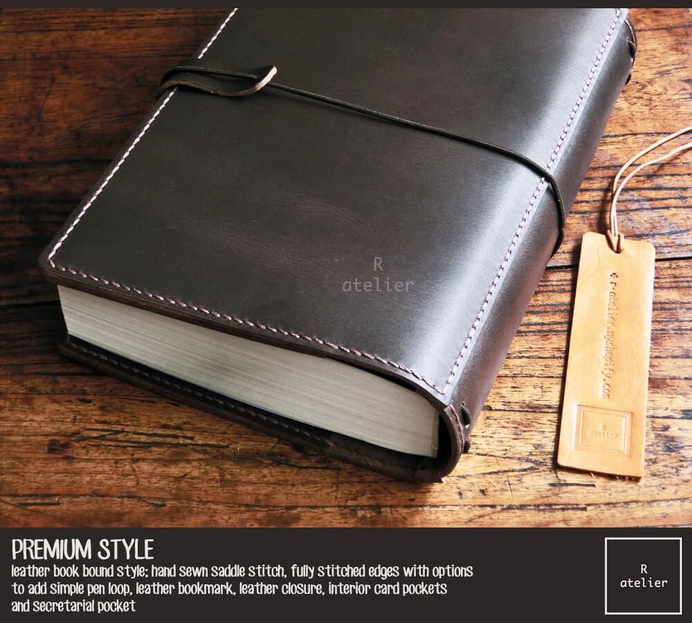 A5 Hobonichi A5 Slim Cover With Front Back Pockets Leather Notebook Hobonichi Leather Items