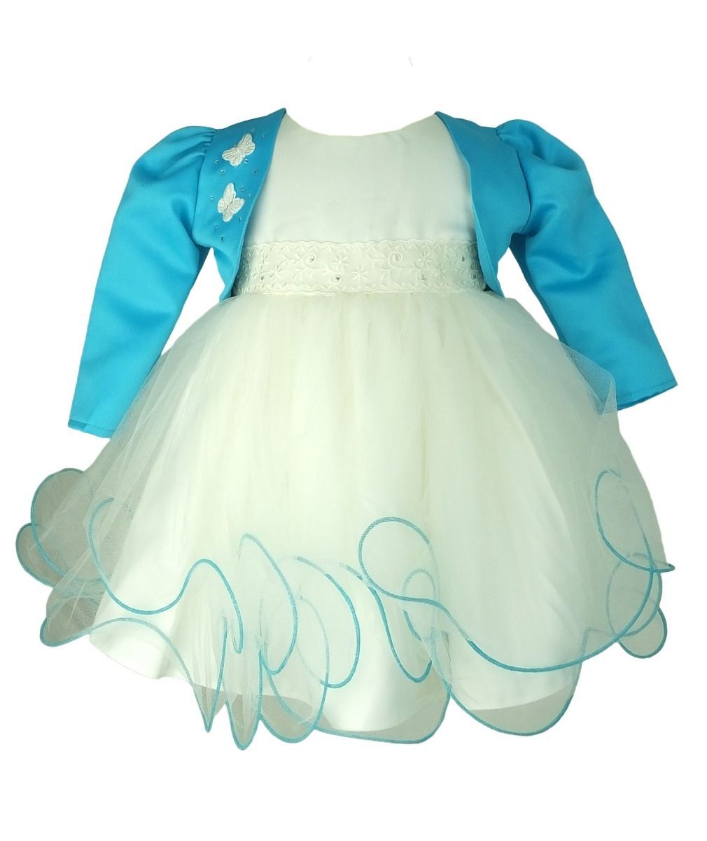 Baby Girls Butterfly Bolero Jacket Dress Christening Baptism Wedding Dresses