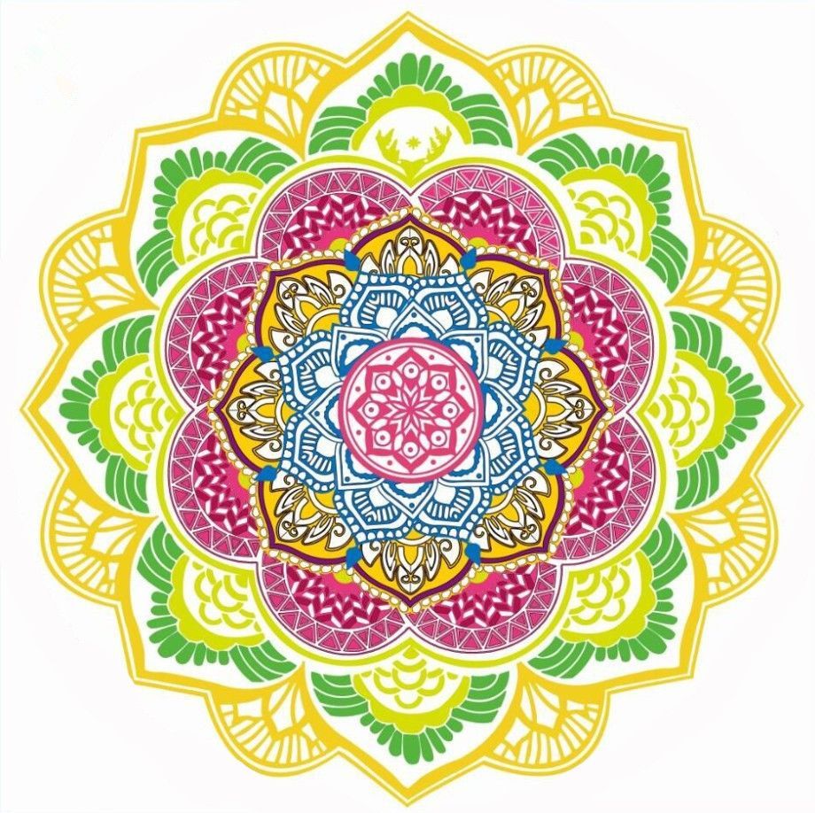 Lotus Mandala Tapestry Blanket Mandala Tapestry Lotus Mandala Beach Blanket