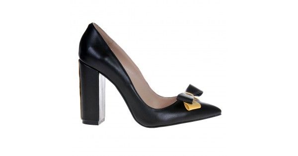 Pantofi Stiletto Cu Toc Gros Piele Naturala Neagra - Cod Produs: S415 - model Stiletto cu toc gros - toc gros: 10 cm - material exterior: piele naturala neagra - material interior: piele naturala - varf ascutit - accesorizare cu o funda dubla din piele neagra si galbena - tocul este imbracat in piele naturala neagra cu o suvita din piele galbena si capse aurii Produs fabricat in ROMANIA Daca produsul nu se afla pe stoc, acesta se poate realiza in termen de 7 - 1 Sling Backs, Heels, Fashion, Heel, Moda, Fashion Styles, High Heel, Fashion Illustrations, Stiletto Heels